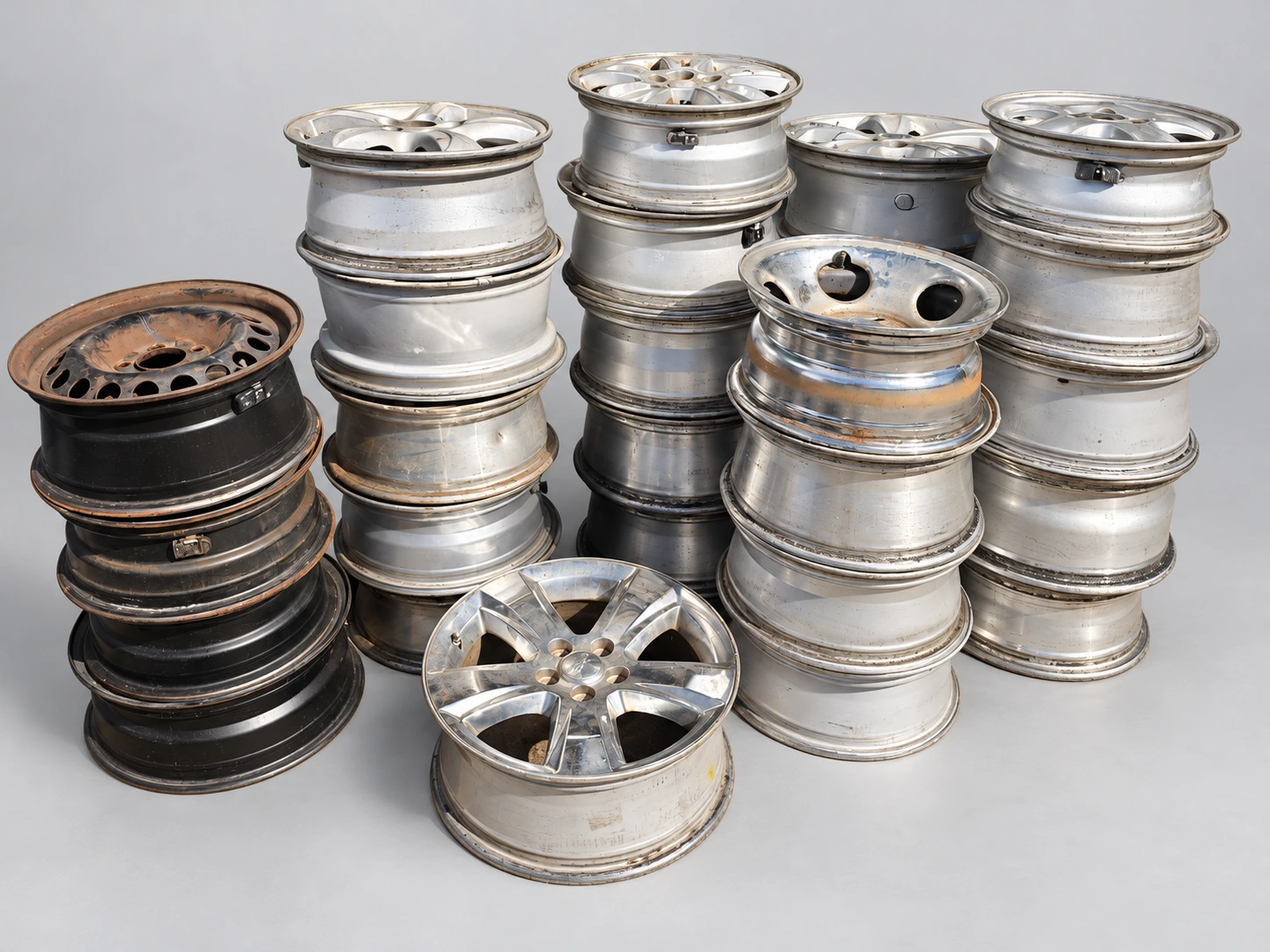ONE USED ALUMINUM WHEEL